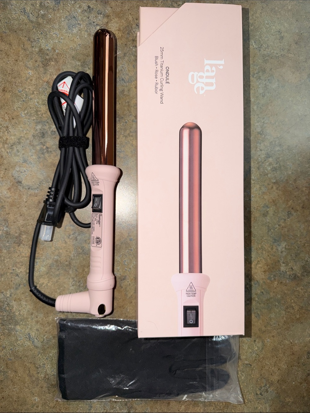 Lange Pink and Rose Gold Curling Wand